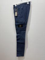 STONE ISLAND 30604 STRETCH BROKEN TWILL, GARMENT DYED 'OLD' EFFECT CARGO PANT - BLUE - Image 2