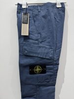STONE ISLAND 30604 STRETCH BROKEN TWILL, GARMENT DYED 'OLD' EFFECT CARGO PANT - BLUE - Image 3