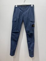 STONE ISLAND 30604 STRETCH BROKEN TWILL, GARMENT DYED 'OLD' EFFECT CARGO PANT - BLUE - Image 6