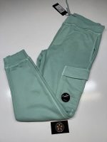 CP Company Brushed & Emerized Diagonal Fleece Track Pants in Green - Image 3