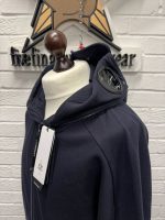 CP Company Diagonal Raised Fleece goggle Hood Open Zipped Sweatshirt in Navy -    XXL / 25” p2p - Image 2