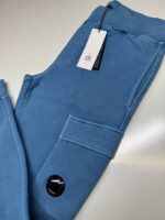 CP Company 246A Brushed & Emerized Diagonal Fleece Track Pants in Blue - Image 5