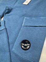 CP Company 246A Brushed & Emerized Diagonal Fleece Track Pants in Blue - Image 4