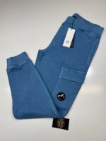 CP Company 246A Brushed & Emerized Diagonal Fleece Track Pants in Blue - Image 2