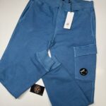CP Company 246A Brushed & Emerized Diagonal Fleece Track Pants in Blue