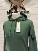 CP Company 033A Light Fleece hooded Sweatshirt in Green / 649   - Small / p2p 20” - Image 4