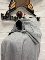 CP Company Diagonal Raised Fleece goggle Hood Open Zipped Sweatshirt in Grey - Image 3