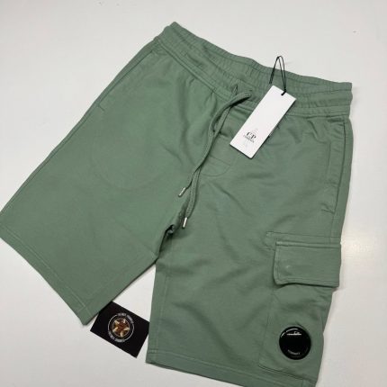 CP Company Light Fleece Bermuda Shorts in Green