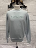 CP Company garment dyed cotton fleece sweatshirt with embroidered terry logo in sky blue  -  Medium / P2P 22.5” - Image 5