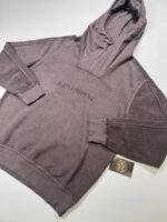 CP Company Brushed & Emerized Diagonal Fleece hooded Sweatshirt in Mauve - Image 4