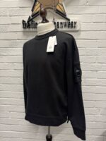 Brand new Season -  CP Company Brushed & Emerized Diagonal Fleece Sweatshirt - Black - Image 5