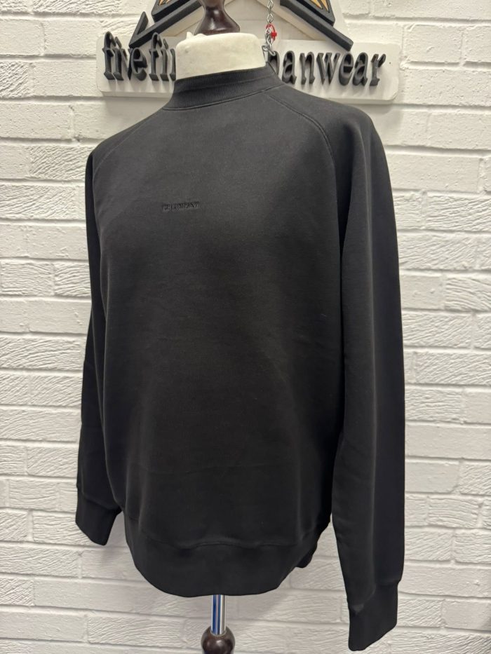 Cp Company Brushed Emerized Diagonal Fleece Sweatshirt in Black  -   Medium / p2p 23” - Image 4