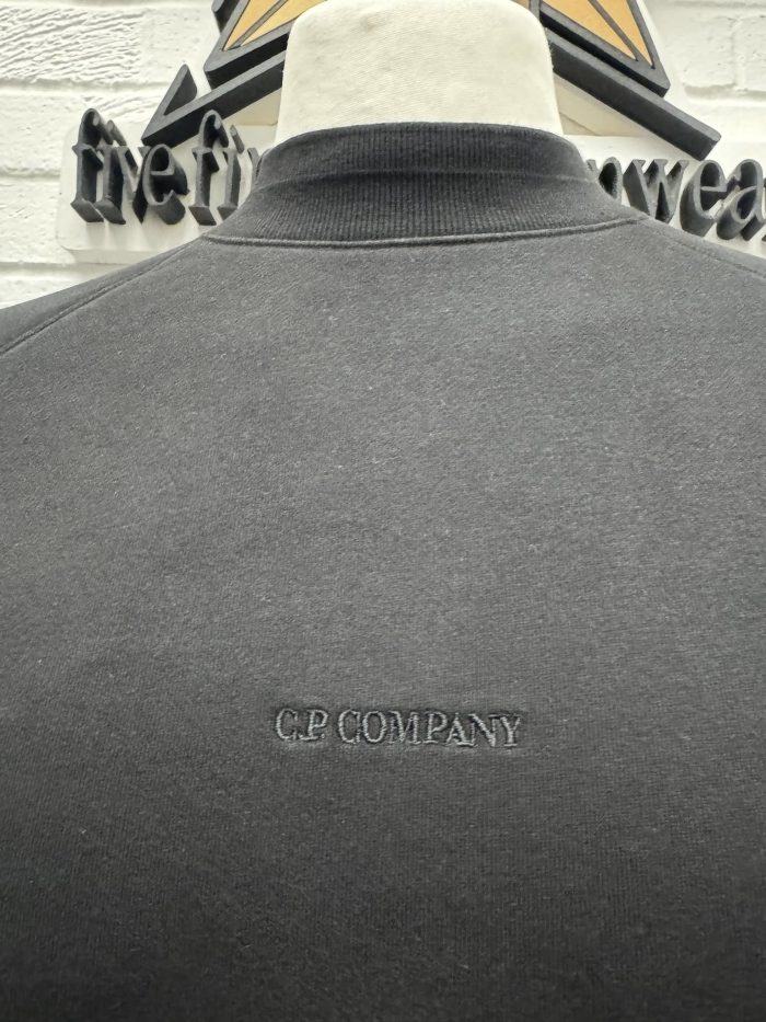 Cp Company Brushed Emerized Diagonal Fleece Sweatshirt in Black  -   Medium / p2p 23” - Image 5