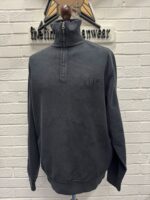CP Company 1/4 zip Brushed & Emerized Diagonal Fleece Sweatshirt in Charcoal - Image 4