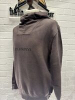 CP Company Brushed & Emerized Diagonal Fleece hooded Sweatshirt in Mauve - Image 8