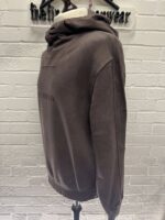 CP Company Brushed & Emerized Diagonal Fleece hooded Sweatshirt in Mauve - Image 9
