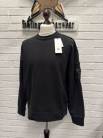 Brand new Season -  CP Company Brushed & Emerized Diagonal Fleece Sweatshirt - Black - Image 7