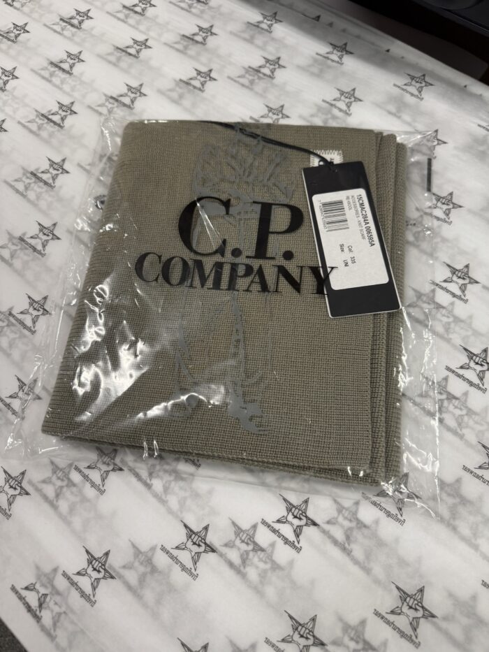 CP Company Re- Wool knit scarf in Sage - Image 2