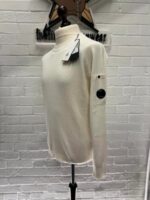 C.P. company 146A  crew knit in sea island cotton in white - Image 2