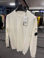 C.P. company 146A  crew knit in sea island cotton in white - Image 3