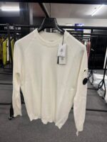 C.P. company 146A  crew knit in sea island cotton in white - Image 4