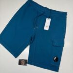 CP Company 101A Bermuda shorts in Cotton  diagonal fleece - Ink Blue