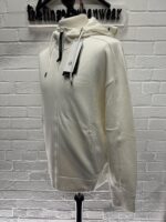 CP Company Diagonal Raised Fleece goggle Hood Open Zipped Sweatshirt -Gauze white - Image 7