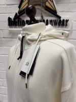 CP Company 082A Diagonal Raised Fleece goggle Hood Open Zipped Sweatshirt -Gauze white - Image 8