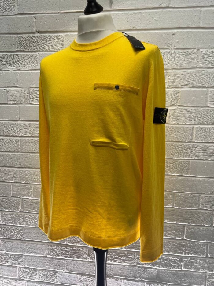 STONE ISLAND 517B8 RAW COTTON Crewneck knit in soft cotton.

Small / p2p 20” - Image 4