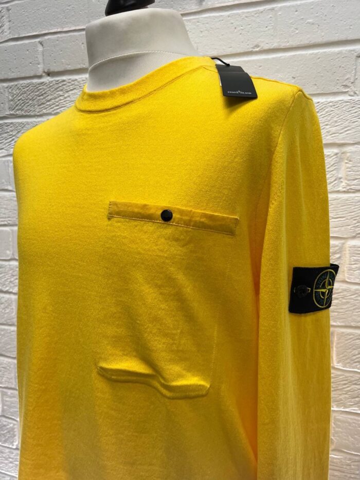 STONE ISLAND 517B8 RAW COTTON Crewneck knit in soft cotton.

Small / p2p 20” - Image 3