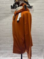 CP Company 141A Diagonal Raised Fleece goggle Hood Open Zipped Sweatshirt  - pumpkin orange - Image 6