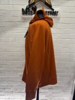CP Company 141A Diagonal Raised Fleece goggle Hood Open Zipped Sweatshirt  - pumpkin orange - Image 7