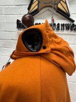 CP Company 141A Diagonal Raised Fleece goggle Hood Open Zipped Sweatshirt  - pumpkin orange - Image 8