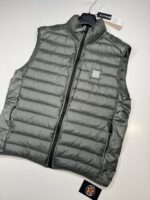 STONE ISLAND VEST G0524 LOOM WOVEN DOWN CHAMBERS STRETCH NYLON-TC IN MUSK GREEN