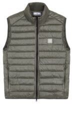 STONE ISLAND VEST G0524 LOOM WOVEN DOWN CHAMBERS STRETCH NYLON-TC IN MUSK GREEN - Image 11