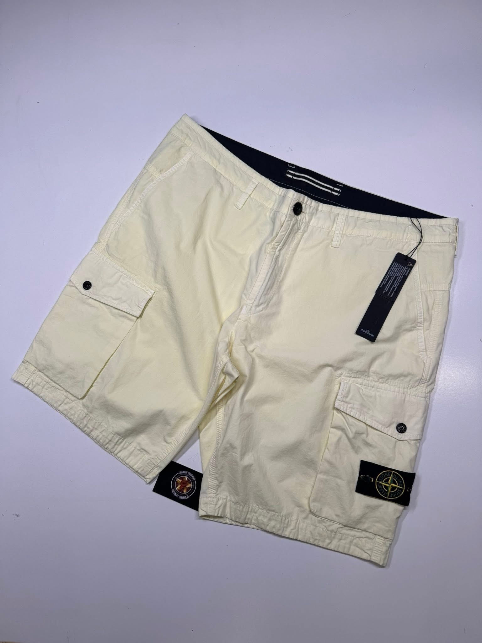 img_1999-2 STONE ISLAND L07WA BERMUDA SHORTS IN LEMON W40” - Image 1