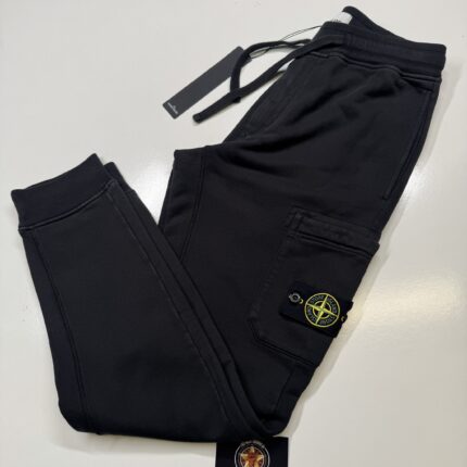 STONE ISLAND 64551 COTTON FLEECE GARMENT DYED Jogging trousers in cotton fleece - Black 

Small / w30”