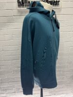 CP Company 062A Diagonal Raised Fleece goggle Hood Open Zipped Sweatshirt  - Petrol Blue - Image 9