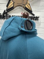 CP Company 062A Diagonal Raised Fleece goggle Hood Open Zipped Sweatshirt  - Petrol Blue - Image 10
