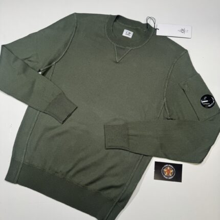 CP company 127A crew knit in sea island cotton - Green - 

Size 44 / XS           / P2P 19”
