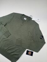 CP company 127A crew knit in sea island cotton - Green - 

Size 44 / XS           / P2P 19” - Image 2