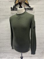 CP company 127A crew knit in sea island cotton - Green - 

Size 44 / XS           / P2P 19” - Image 3