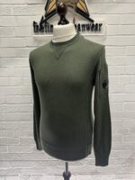 CP company 127A crew knit in sea island cotton - Green - 

Size 44 / XS           / P2P 19” - Image 3