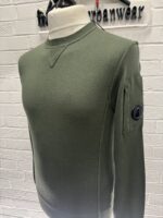 CP company 127A crew knit in sea island cotton - Green - 

Size 44 / XS           / P2P 19” - Image 4