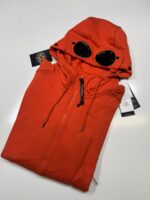 CP Company Diagonal Raised Fleece goggle Hood Open Zipped Sweatshirt- Orange  - XXL  / 24.5” p2p - Image 2