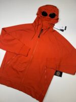 CP Company Diagonal Raised Fleece goggle Hood Open Zipped Sweatshirt- Orange  - XXL  / 24.5” p2p