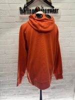 CP Company Diagonal Raised Fleece goggle Hood Open Zipped Sweatshirt- Orange  - XXL  / 24.5” p2p - Image 6