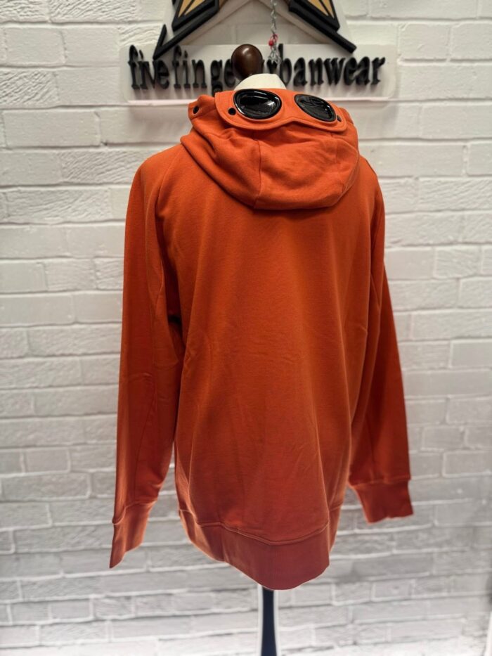 CP Company Diagonal Raised Fleece goggle Hood Open Zipped Sweatshirt- Orange  - XXL  / 24.5” p2p - Image 6