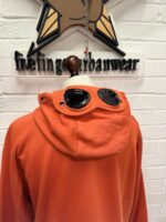 CP Company Diagonal Raised Fleece goggle Hood Open Zipped Sweatshirt- Orange  - XXL  / 24.5” p2p - Image 9