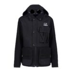 C.P. Company 274A Duffel Mixed Goggle hooded jacket in black